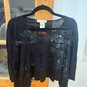 Staring at Stars Black Lace Top
